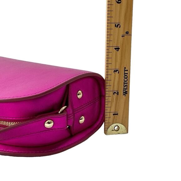 A.P.C Demi Lune Mini Bag Fuchsia Crossbody Purse Metallic Pink Leather - Picture 10 of 14